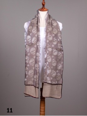 2 LAYERS, SKULL PRINT SCARF